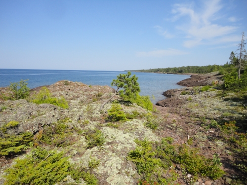 A photo of the Volcanic Bedrock Lakeshore natural community type