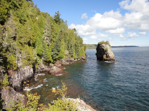 A photo of the Volcanic Lakeshore Cliff natural community type